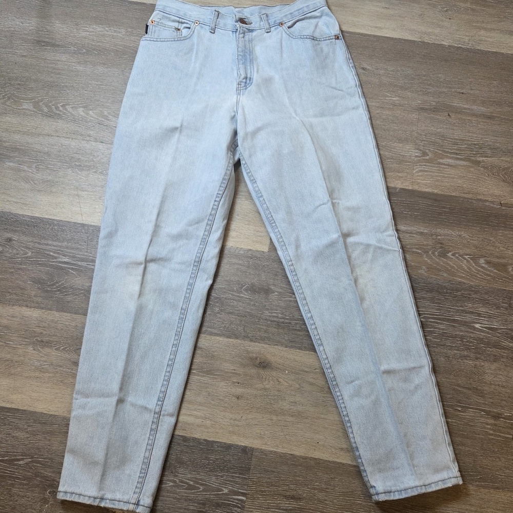 Vintage Chic Jeans Womens 12P PETITE Light Blue‎ High Rise Relaxed Straight 90s